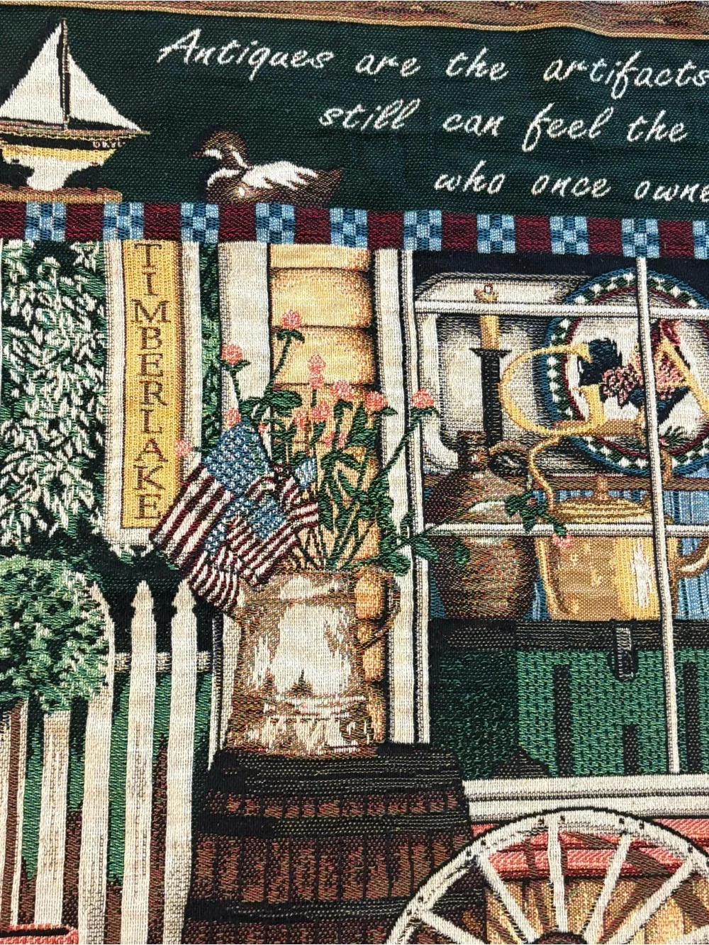 Vintage Bob Timberlake Tapestry Throw Blanket Antique Gallery Store Americana  A